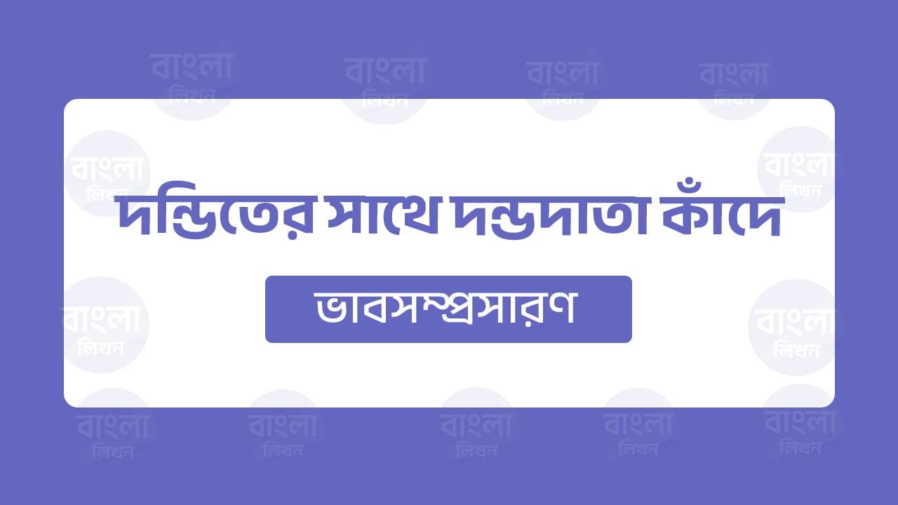 দন্ডিতের সাথে দন্ডদাতা কাঁদে যবে সমান আঘাতে ভাবসম্প্রসারণ